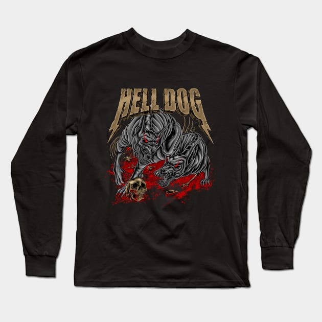 hell dog Long Sleeve T-Shirt by TOSSS LAB ILLUSTRATION